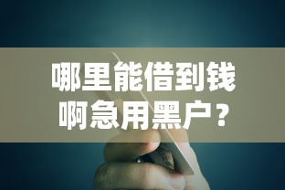哪里能借到錢啊急用黑戶？這5個渠道或許能救急