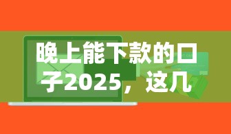 晚上能下款的口子2025，這幾個平臺竟然能秒到賬？