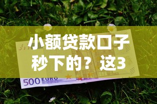 小額貸款口子秒下的？這3個平臺審核快、到賬穩！