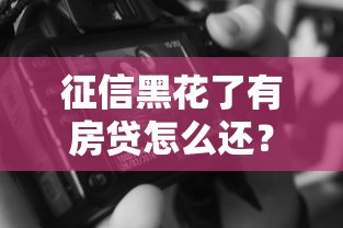 征信黑花了有房貸怎么還？這樣做還能補救！