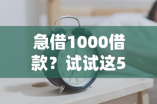 急借1000借款？試試這5個低門檻方法，快速到賬不踩坑！